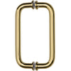 Polished brass solid 3/4" rectangular back-to-back pull handle for glass doors, fits 6-12mm glass (SKU SPH8BR)