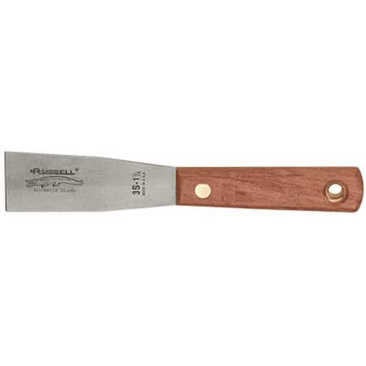 CRL Russell 1-1/4" Steel Stiff Blade Putty Knife - Durable Tool for Precise Application