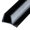 P120WSBL black dual-durometer PVC snap-on door sweep with soft wipe lip, for glass bi-fold or bottom seal.
