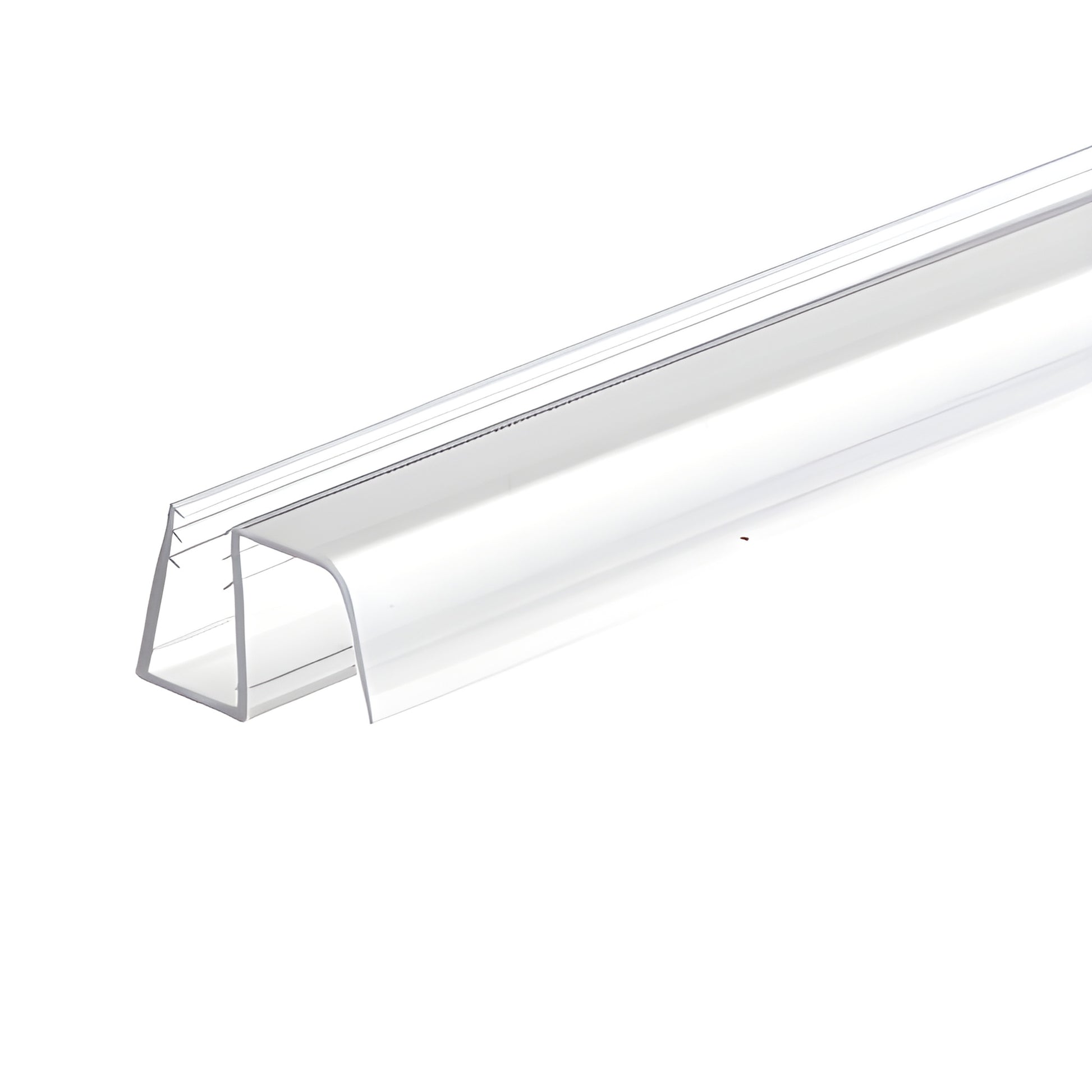 CRE78BS: Crescent brushed stainless top-rolling sliding shower door system, 78" header, one sliding door and fixed panel