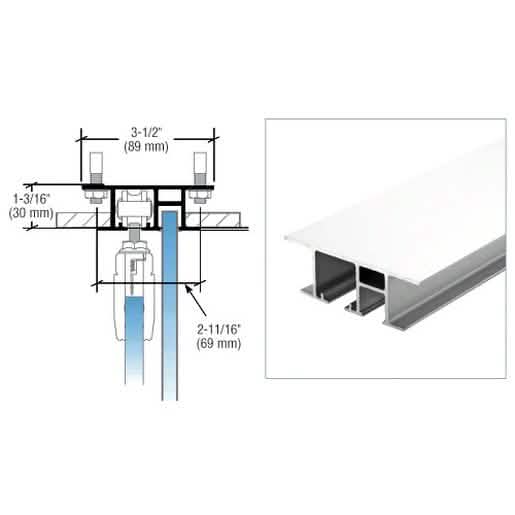 CRL50 White Powder Coated Top Track for Dropped Ceiling, Fixed Panel, 118" Length