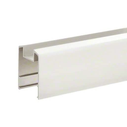 CRL Sky White Series Horizontal Double Glass Mid-Rail, 241" Long, Sleek Design