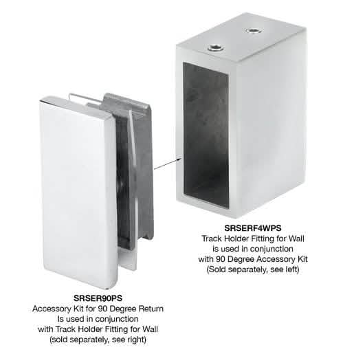 CRL Polished Stainless Steel End Cap 90º Accessory Kit for SRSER78PS - Image 2