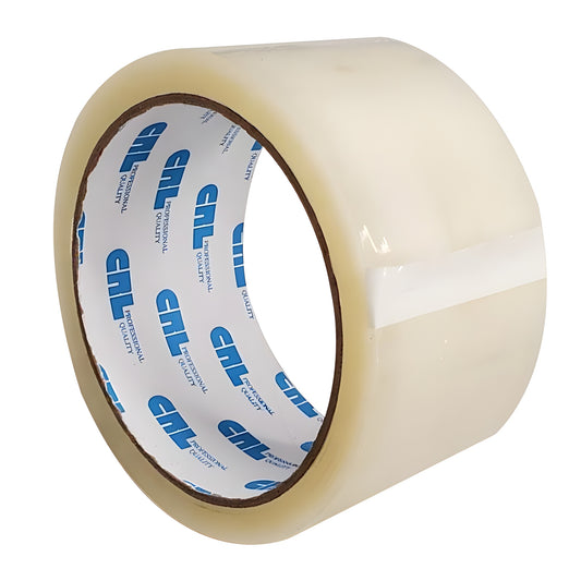 Clear 2-inch carton sealing tape roll, 165 ft, extra-sticky (SKU 3802)