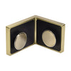 Lugano glass-to-glass corner clamp, brushed bronze solid brass, for 5/16-3/8" (8-10 mm) glass - SKU LU090BBRZ