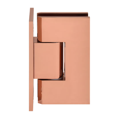 Rose gold brass adjustable frameless shower door hinge (Vienna Series), SKU V1E337RG