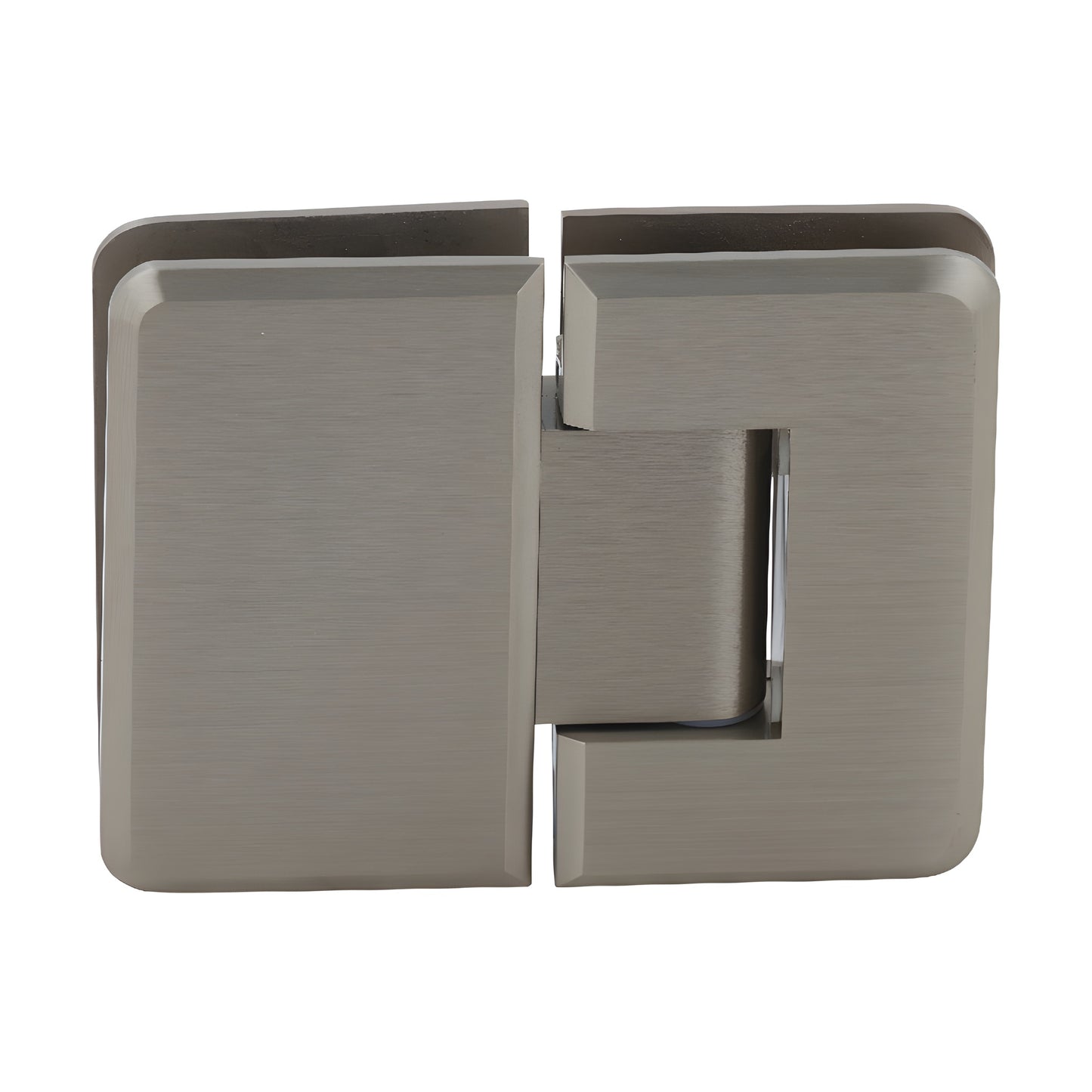 CRL Pinnacle glass-to-glass shower hinge, brushed bronze finish, beveled edges, solid brass - SKU P1N180BBRZ