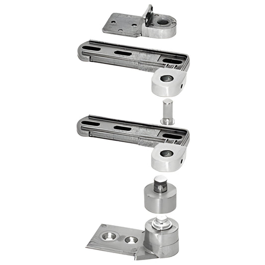 Jackson offset top-and-bottom pivot set (SKU 689628), aluminum, for 1-3/4" storefront doors, non-handed, 125 lb capacity