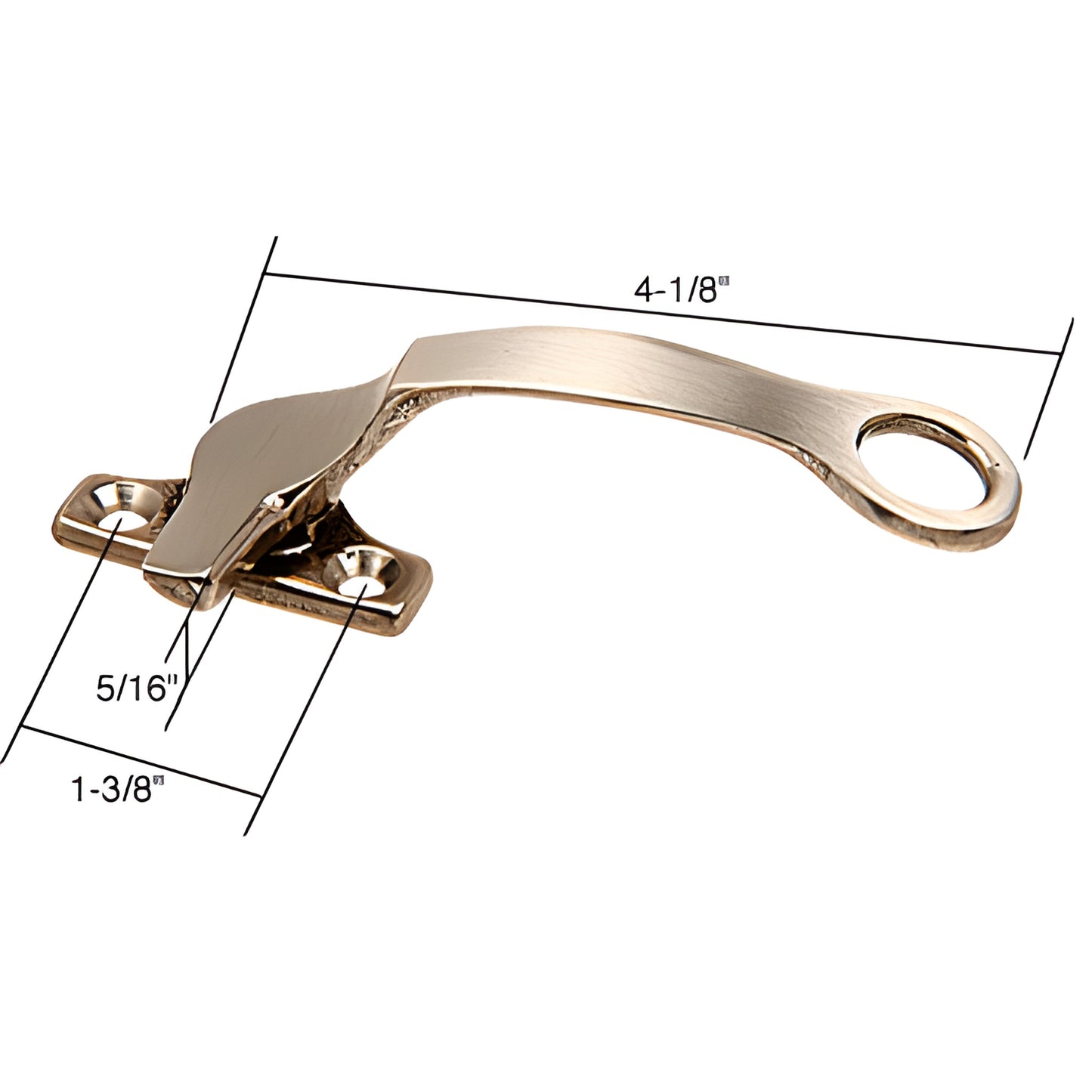 H3601 brushed satin nickel right-hand casement window locking ring handle, 4-1/8" long, transom-compatible