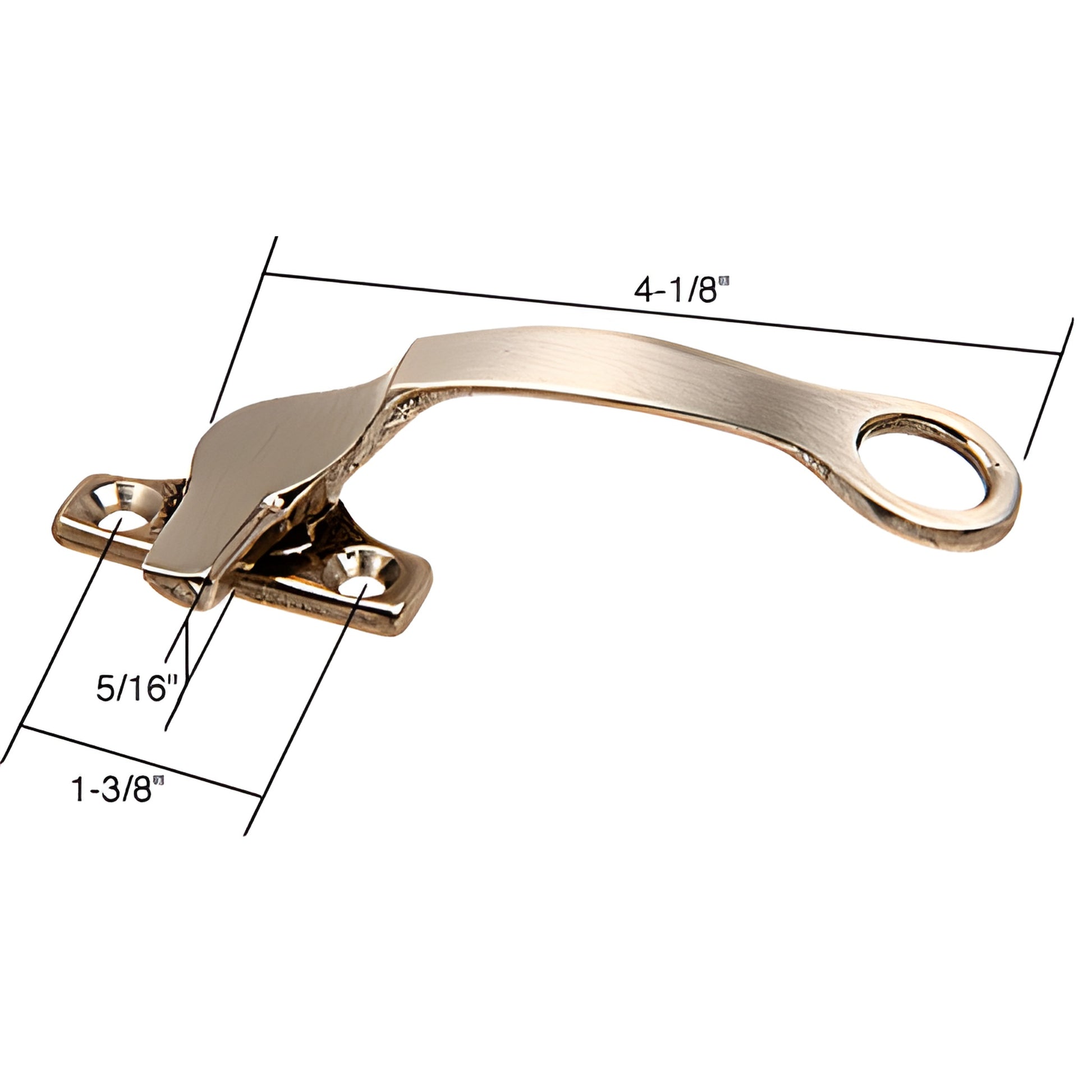 H3601 brushed satin nickel right-hand casement window locking ring handle, 4-1/8" long, transom-compatible