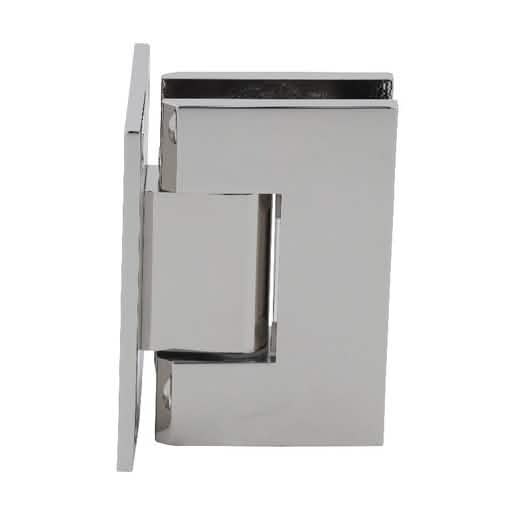 CRL Polished Nickel Geneva 537 Wall Mount Hinge with 5° Offset - Sleek Full Back Plate