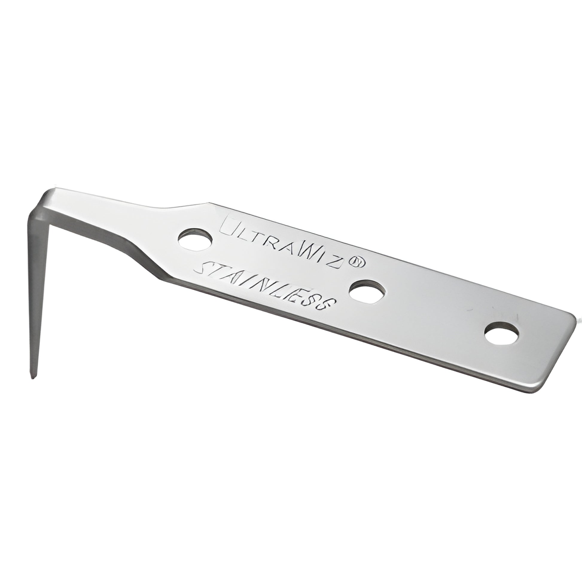 UltraWiz AN7004 stainless steel 1-1/2 in. cold-knife replacement blade with three mounting holes and angled cutting tip