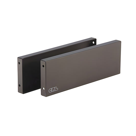 CRL Oil Rubbed Bronze cladding cover plates for patch hinge, slim rectangular pair for glass doors - SKU H100EC0RB