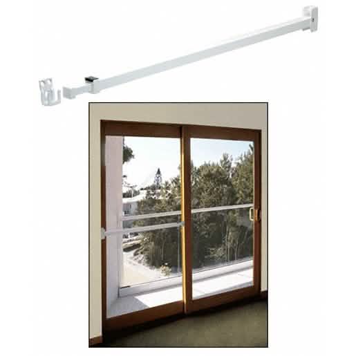 CRL White Telescoping Security Bar Lock for Sliding Glass Doors - Enhanced Home Safety