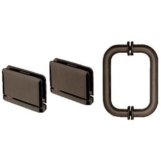 Elegant CRL Oil Rubbed Bronze Shower Pull and Hinge Set for Modern Bathrooms
