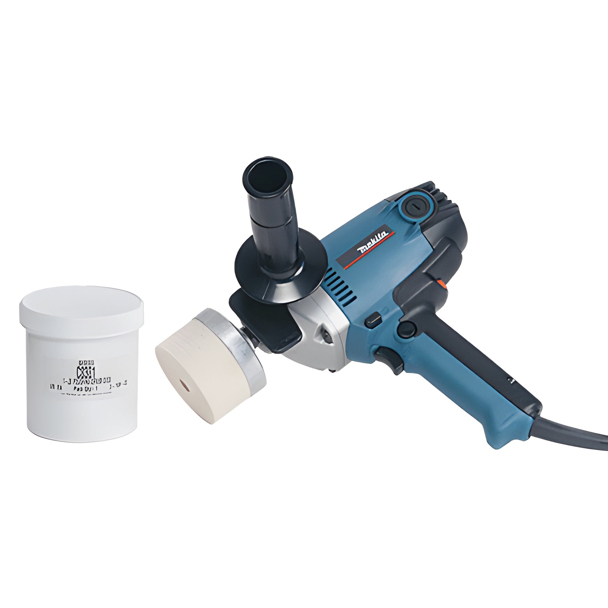 CRL9257 windshield scratch polishing kit: blue polisher with side handle, wool polishing head and 1 lb cerium oxide jar.