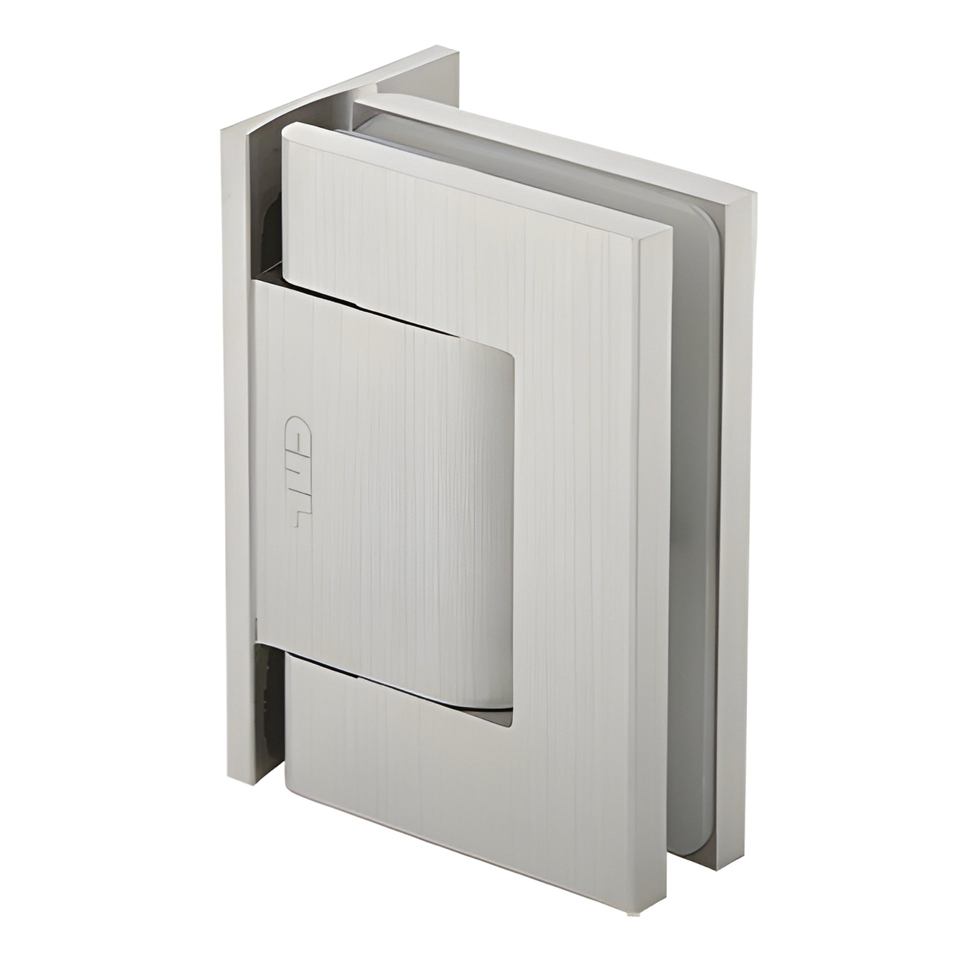 H8011SN satin nickel oil-dynamic wall-mount glass door hinge, aluminum self-closing offset hinge for 8-13.5mm glass