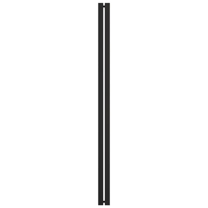 HPH600MBL matte black O-style tubular stainless steel shower handle, slim square double-bar, back-to-back for 3/8" glass