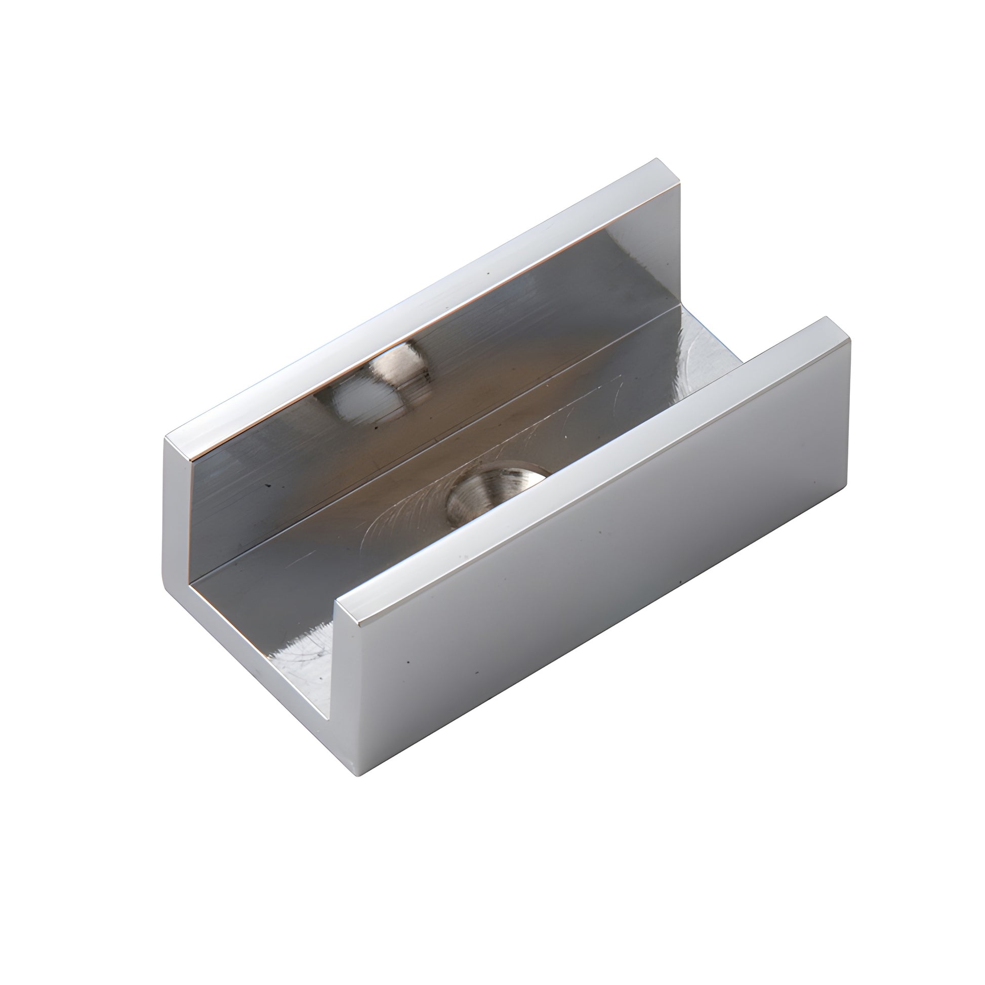 HYD08CH polished chrome U-shaped brass guide for Hydroslide sliding doors, accepts HYD98 bottom sweep.