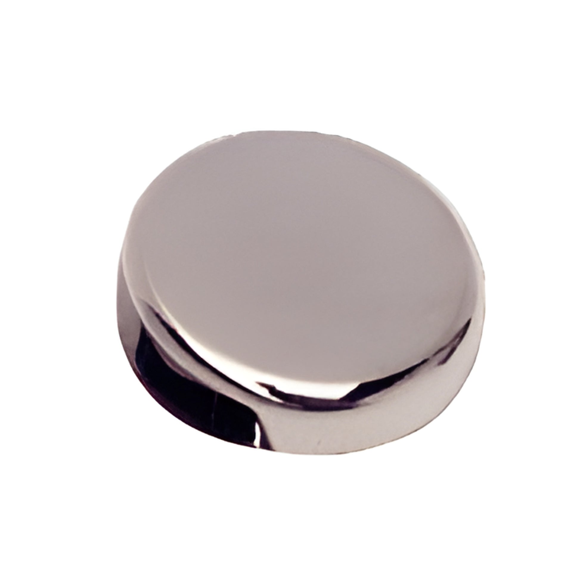 Polished chrome round glass hinge cover plate EH156, brass, fits 5-6mm glass, requires 1" hole for installation.