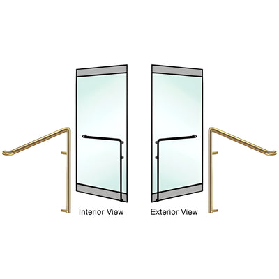 CRL-Blumcraft® Satin Brass RH Reverse Rail-Mount Dummy Door Handle