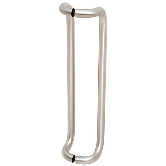CD24X24BS125 brushed stainless steel glass door pull handle, 24" c-c, 1-1/4" diameter, back-to-back mount.