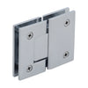 GEN180CH polished chrome brass glass-to-glass shower hinge, square profile, self-centering, 8-12mm.