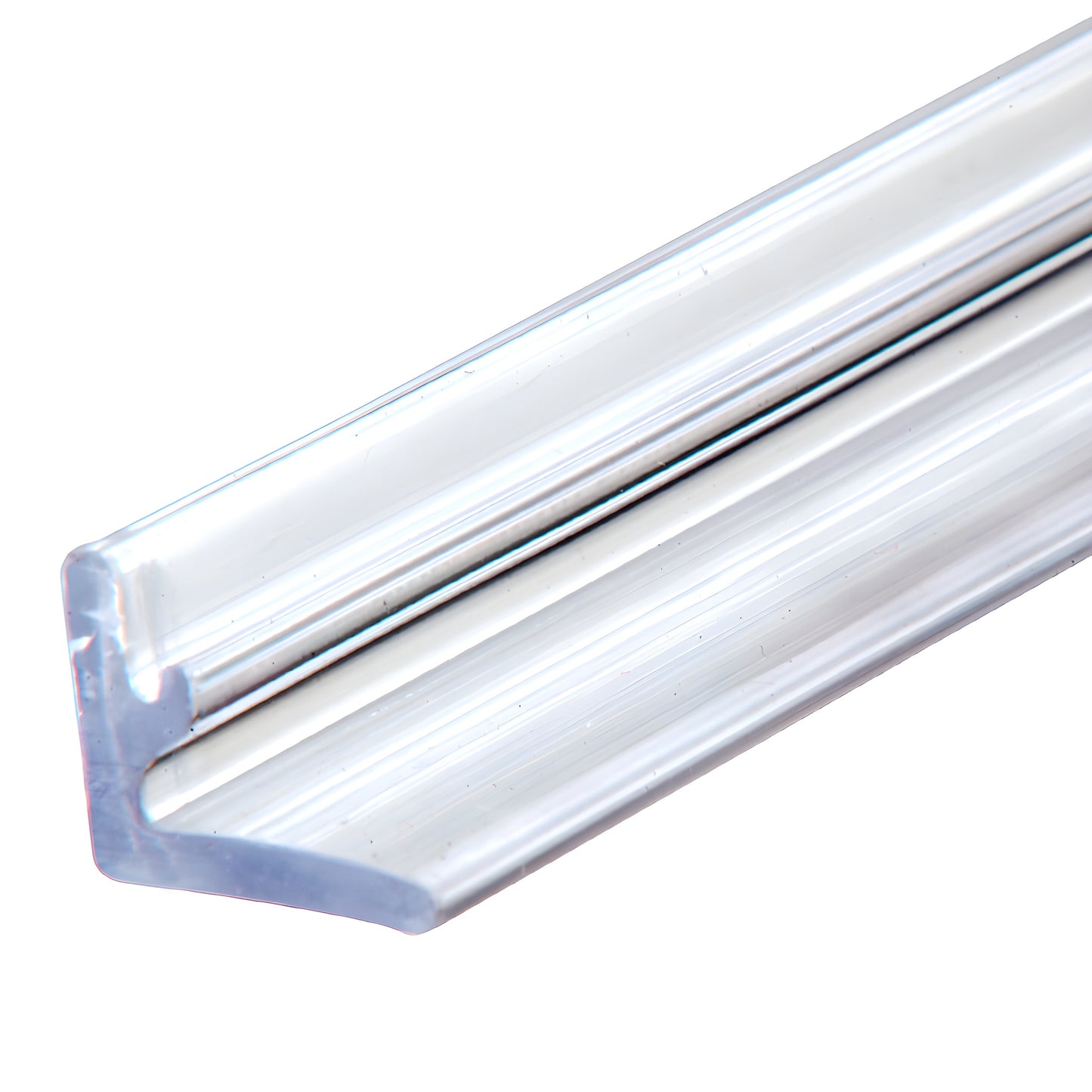 CRE78BS: Crescent brushed stainless top-rolling sliding shower door system, 78" header, one sliding door and fixed panel