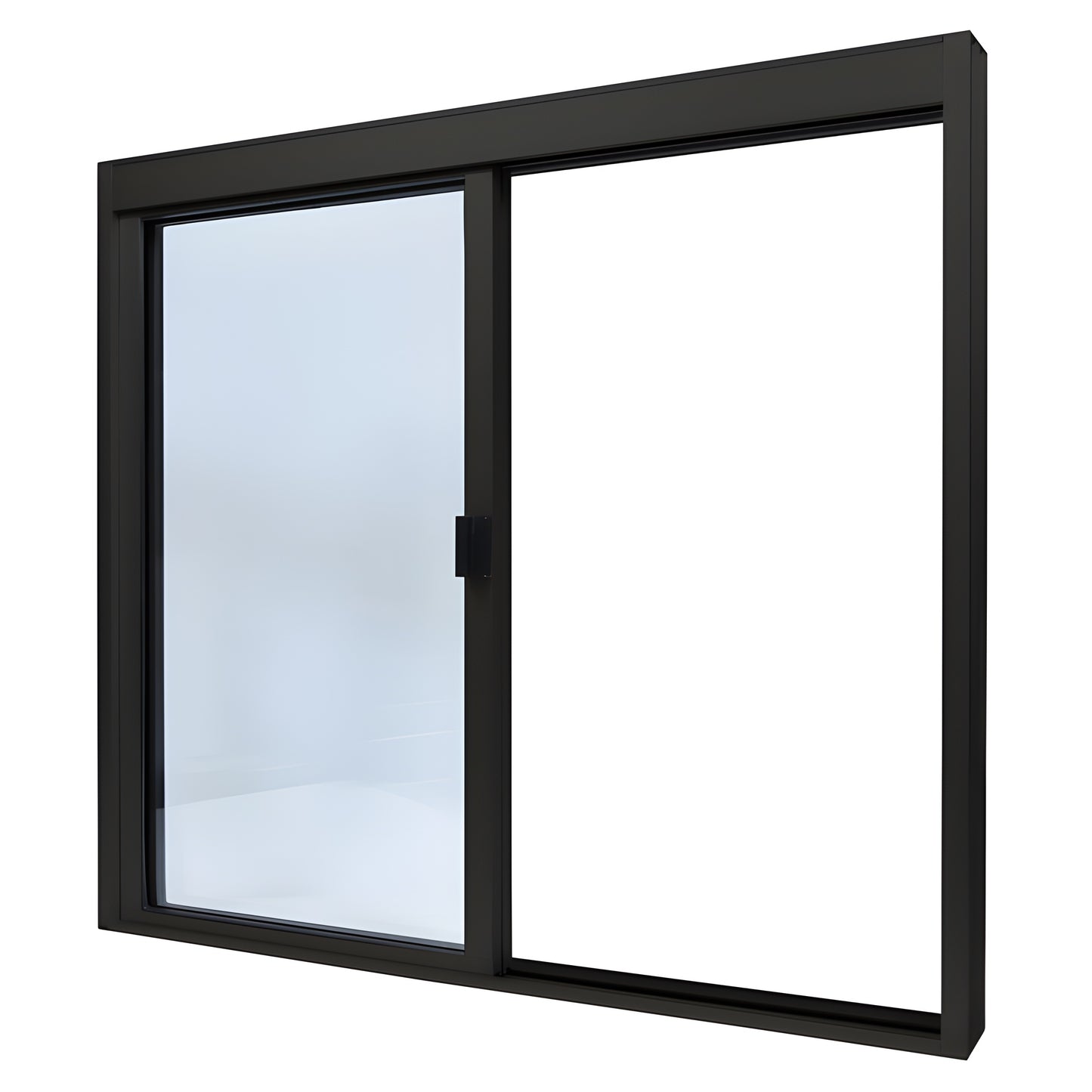 DW48440XGDU Duranodic bronze aluminum 3-panel sliding service window, 1/4" clear tempered glass, self-latching