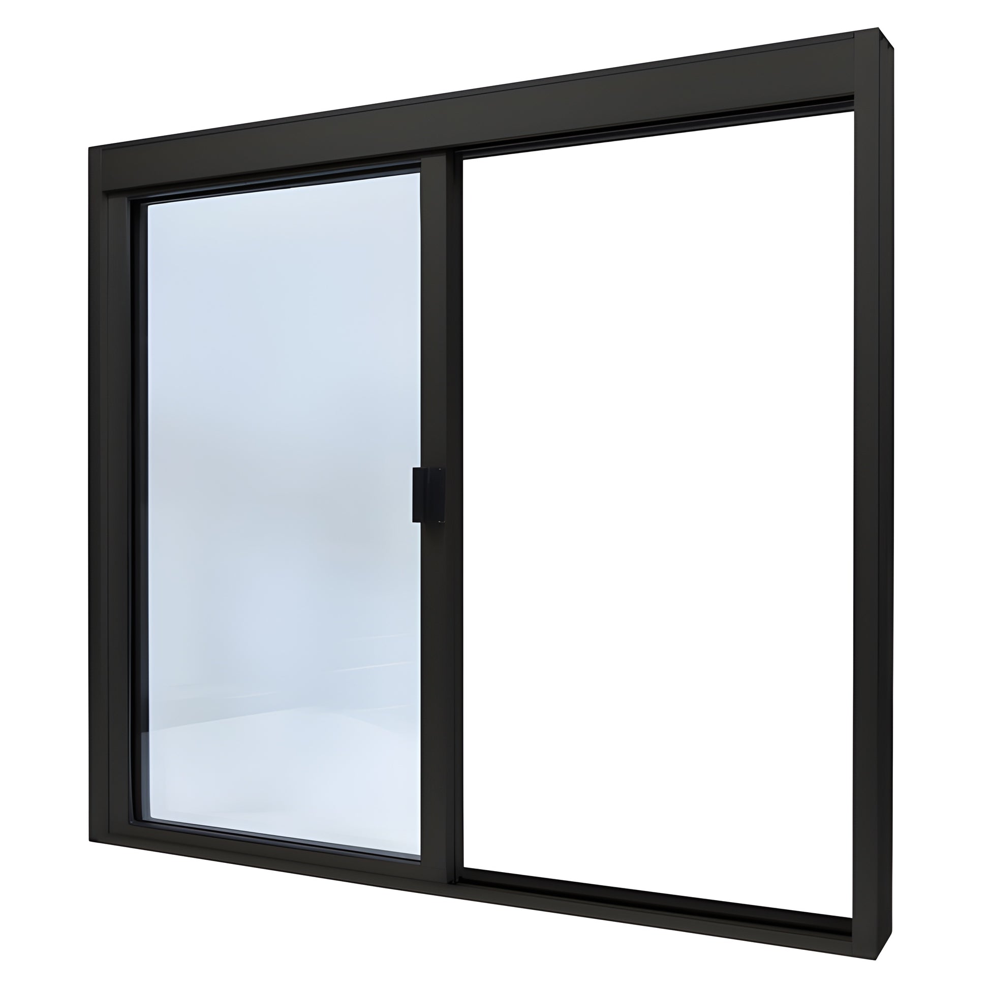 DW48440XGDU Duranodic bronze aluminum 3-panel sliding service window, 1/4" clear tempered glass, self-latching