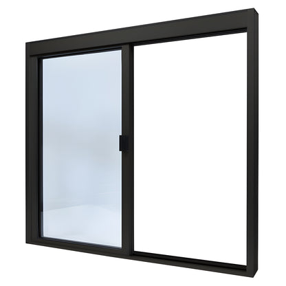 DW48440XGDU Duranodic bronze aluminum 3-panel sliding service window, 1/4" clear tempered glass, self-latching