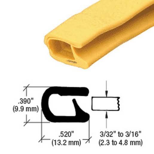 CRL QuickEdge™ Safety Yellow Single Lip Trim for secure, visible edge protection.