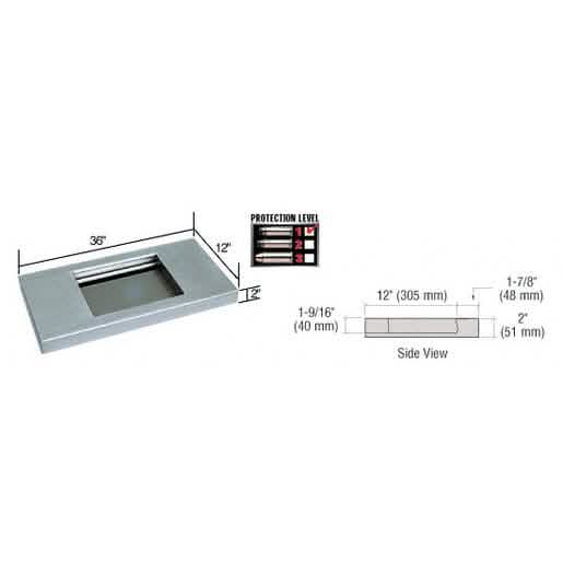 CRL 36"x12" Stainless Steel Shelf with Deal Tray: Level 1 Protection, Brushed Finish