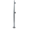 Brushed stainless steel Klarity freestanding glass partition post, 84 in, 316 alloy, square base with glass fittings