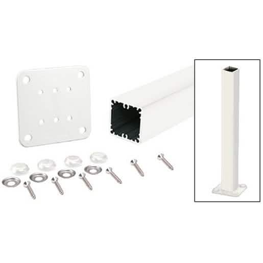 CRL Sky White Surface Mount Post Kit - 48" for 200-400 Series; sleek and durable design.