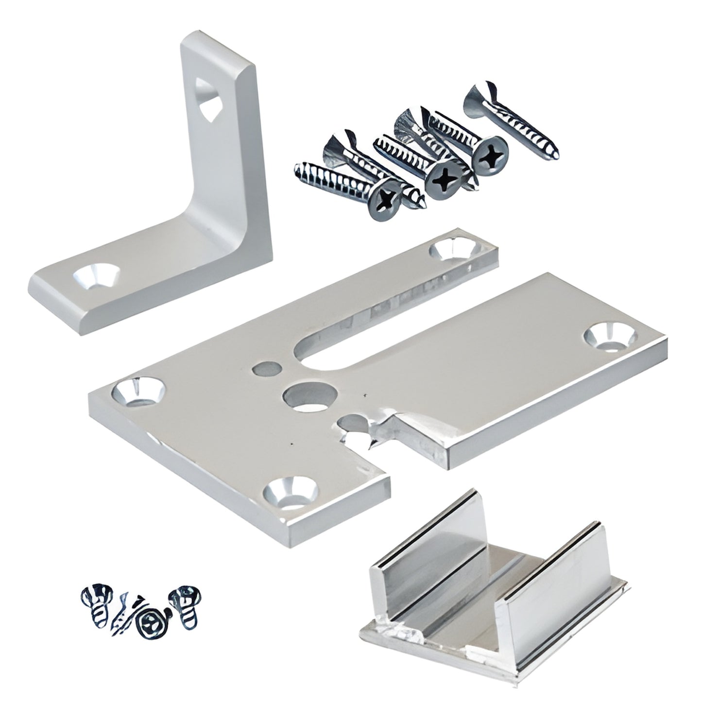D1993AER satin anodized aluminum partition post base plate kit with cap and fasteners, 2 x 3 in.