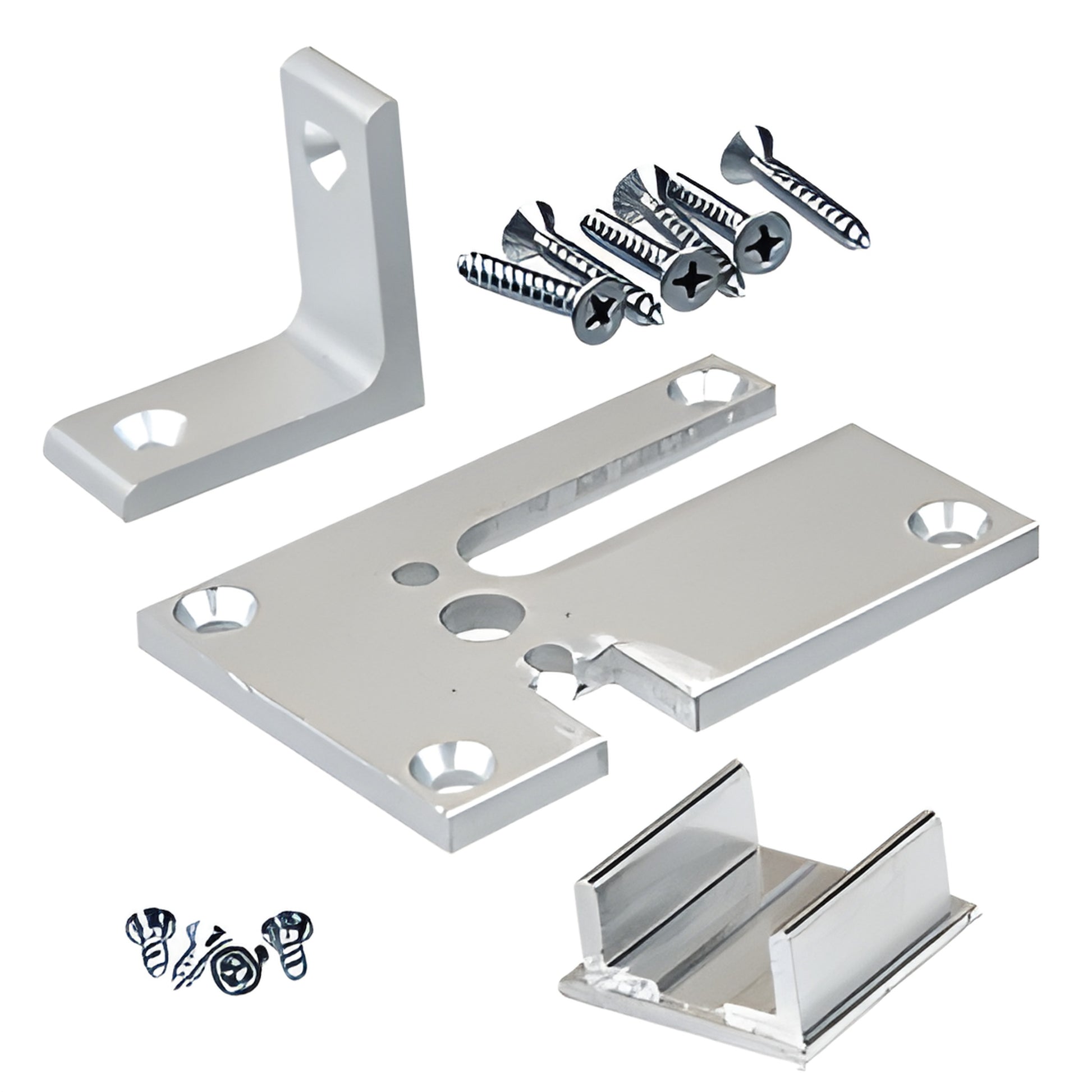D1993AER satin anodized aluminum partition post base plate kit with cap and fasteners, 2 x 3 in.