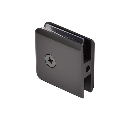 BCU40RB beveled oil-rubbed bronze wall-mount glass clamp for 3/8-1/2" tempered glass, solid brass hole-in-glass style