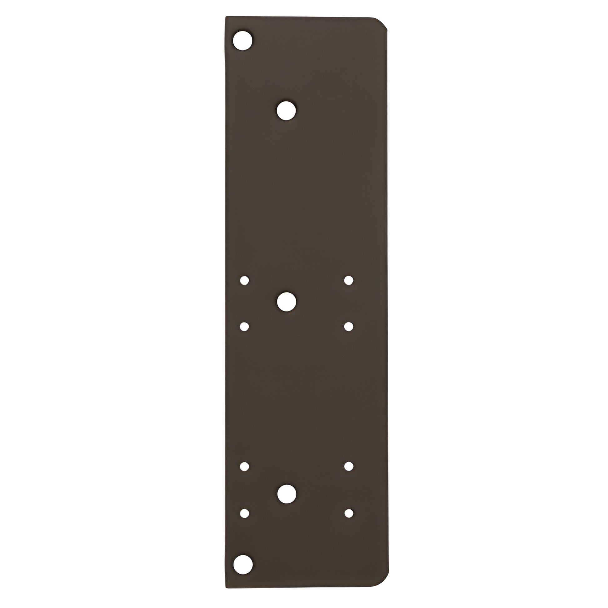 LCN 404018 dark bronze drop plate - rectangular hinge mounting plate with multiple screw holes, 3-3/4" tall
