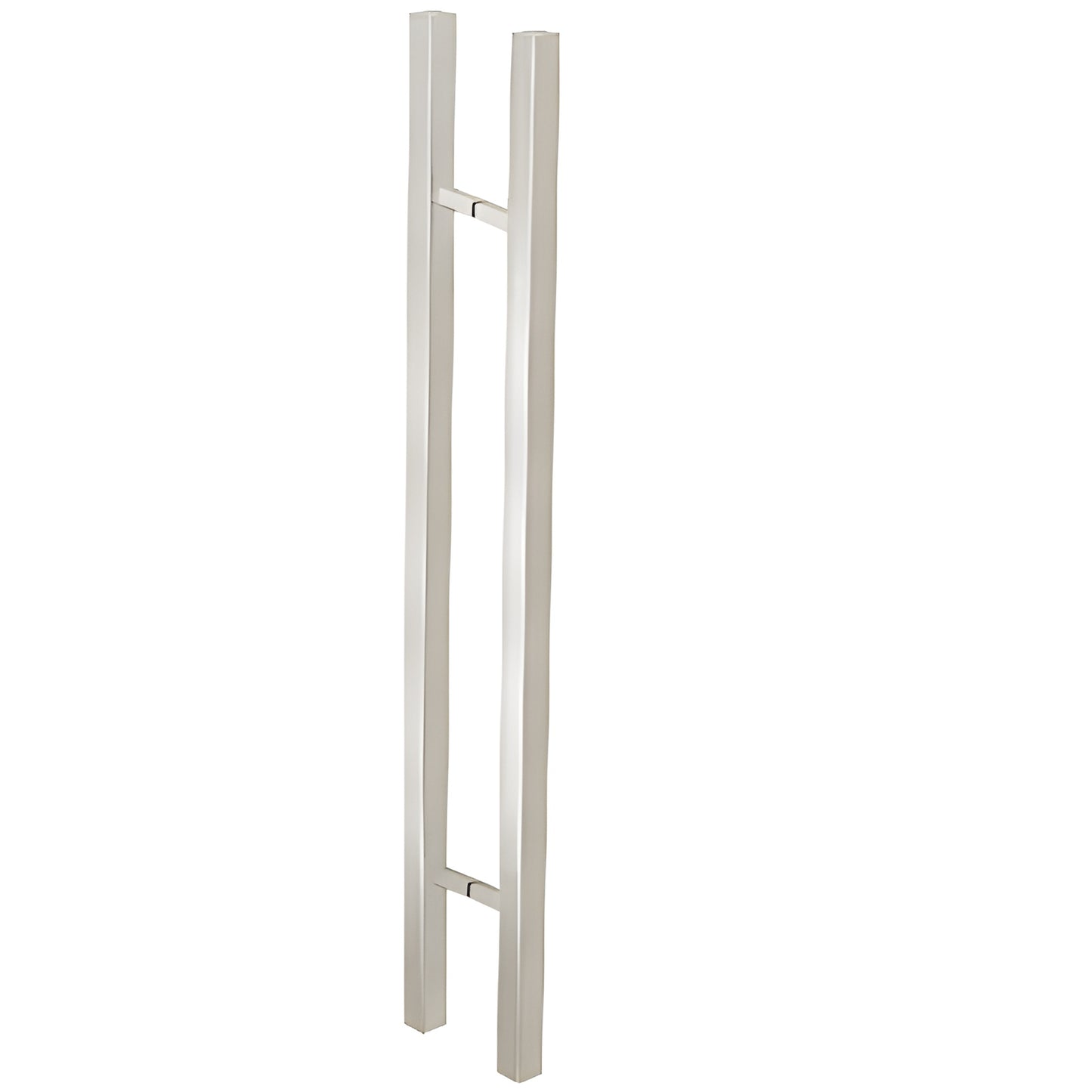 48in square ladder pull handle, brushed stainless, back-to-back mounts for 3/8-3/4in glass SKU 48SQSLPBS