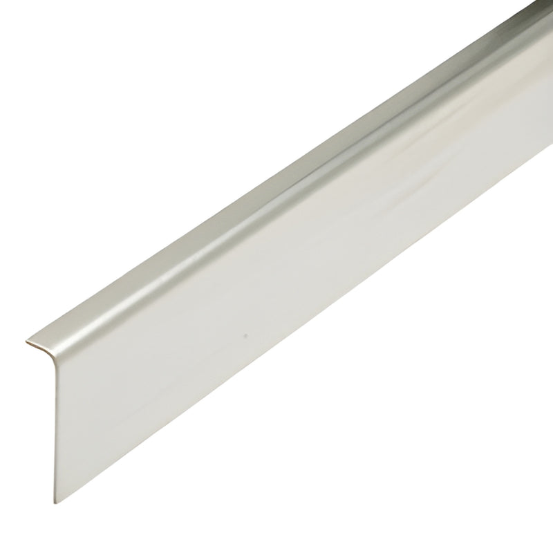 Brushed stainless steel cladding for 1" (25 mm) slender door rail - SKU SP25RCBS
