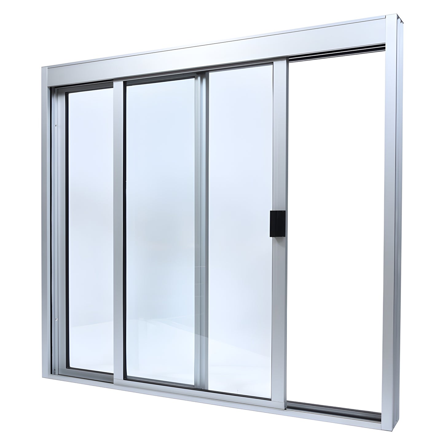 DW48480XGA satin-anodized aluminum 48x48 OX sliding service window with 1/4" clear tempered glass.
