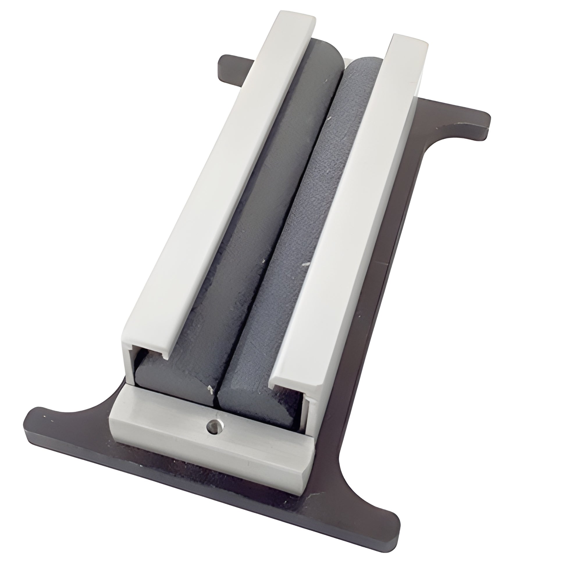 Hand glass seamer SKU 2612251 with dual foam rollers and safety guards, seams and smooths 3/16-1/2" (4-12mm) glass edges.