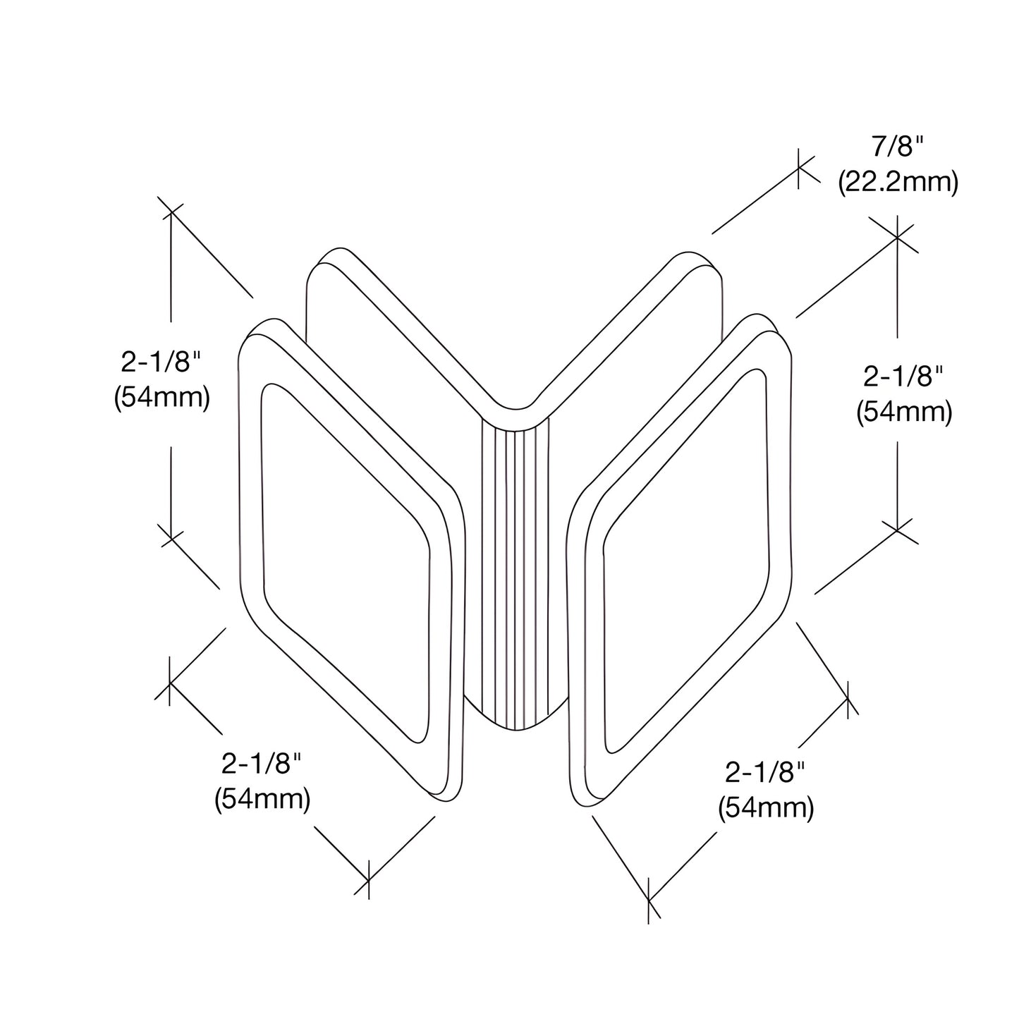 CRL Estate EST111CH 90 polished chrome solid brass glass clamp for 10-12mm frameless shower panels