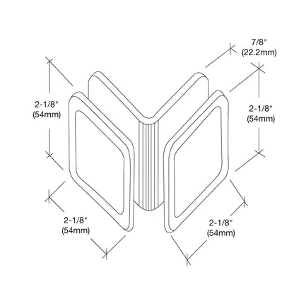 CRL Estate EST111CH 90 polished chrome solid brass glass clamp for 10-12mm frameless shower panels
