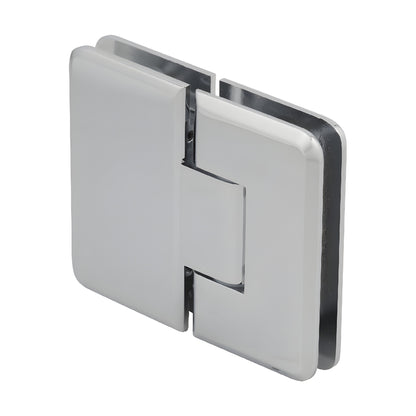 PLY180CH polished chrome solid-brass 180 glass-to-glass frameless shower door hinge, self-centering