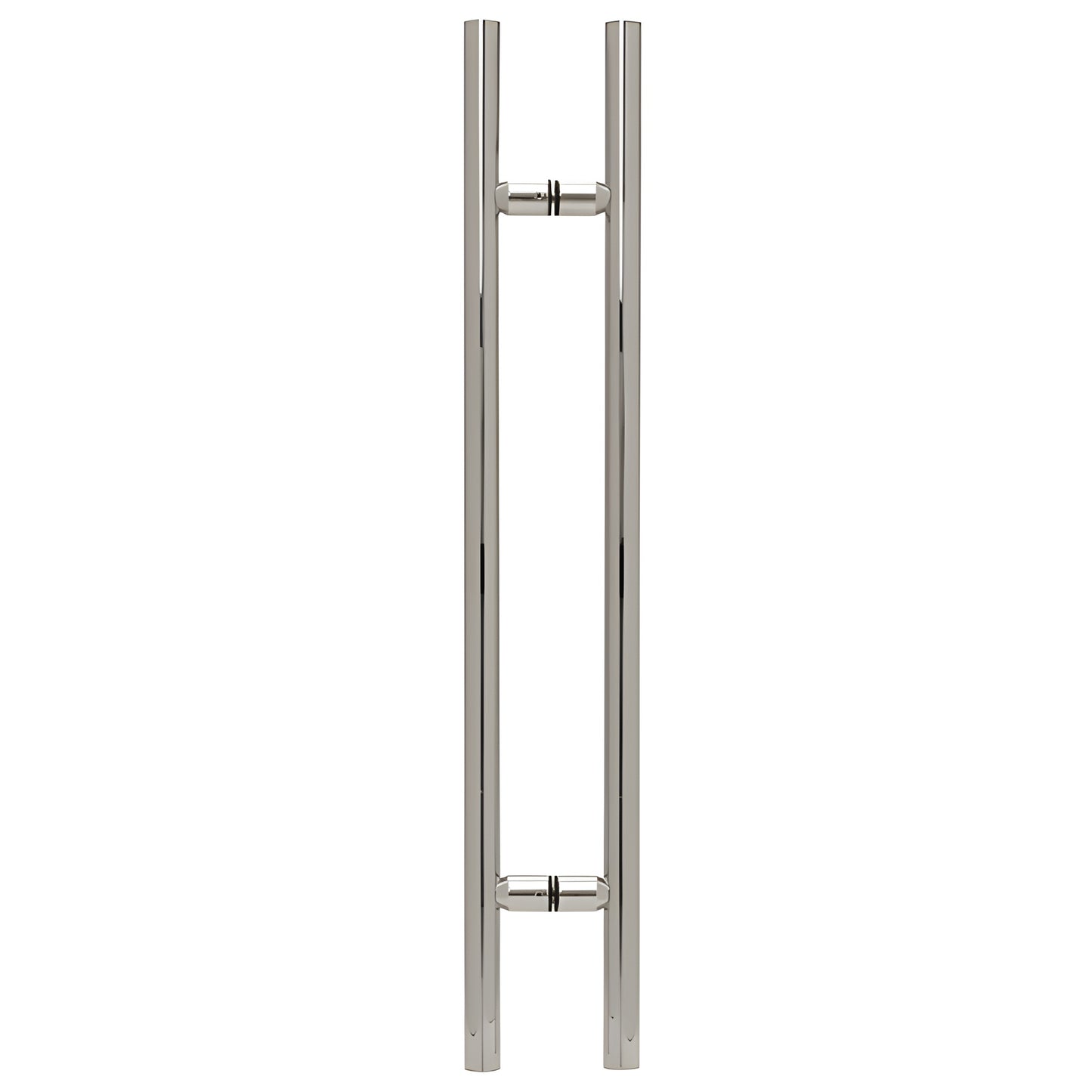 LP48CH polished chrome 48 in ladder-style tubular shower door pull, 1-1/4 in dia, back-to-back mount for 8-12 mm glass