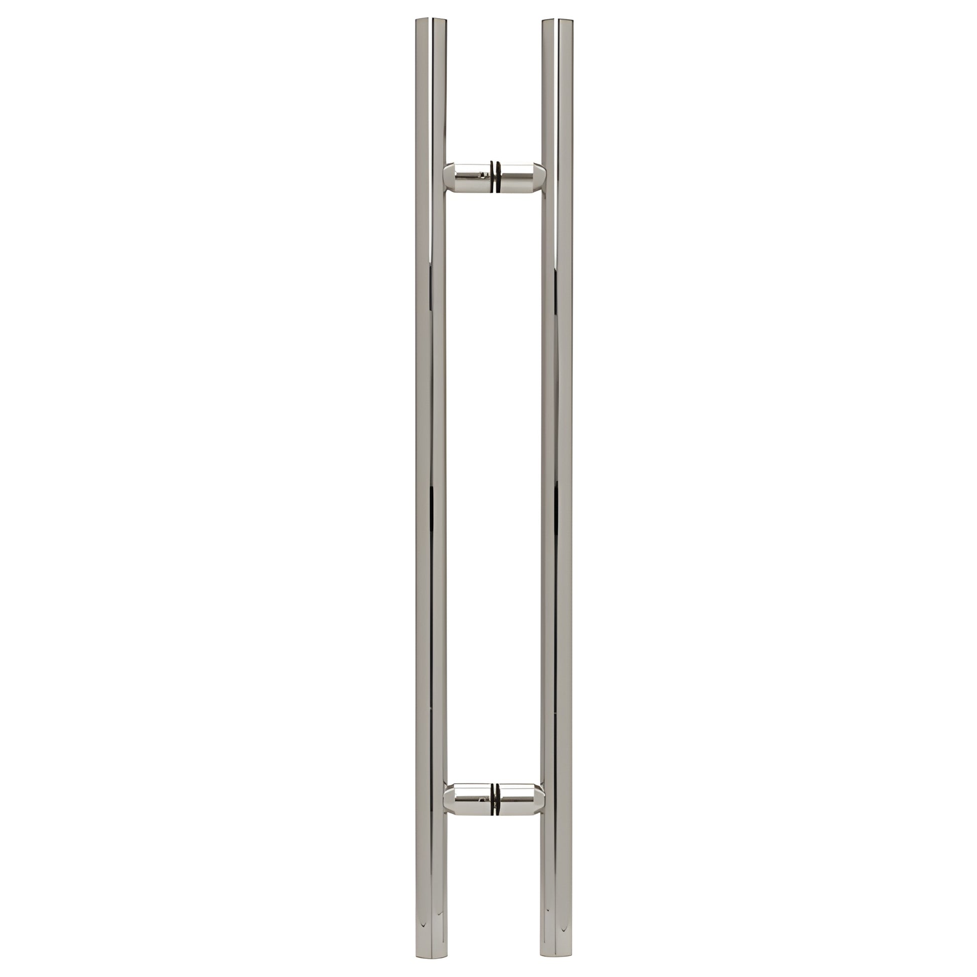 LP48CH polished chrome 48 in ladder-style tubular shower door pull, 1-1/4 in dia, back-to-back mount for 8-12 mm glass