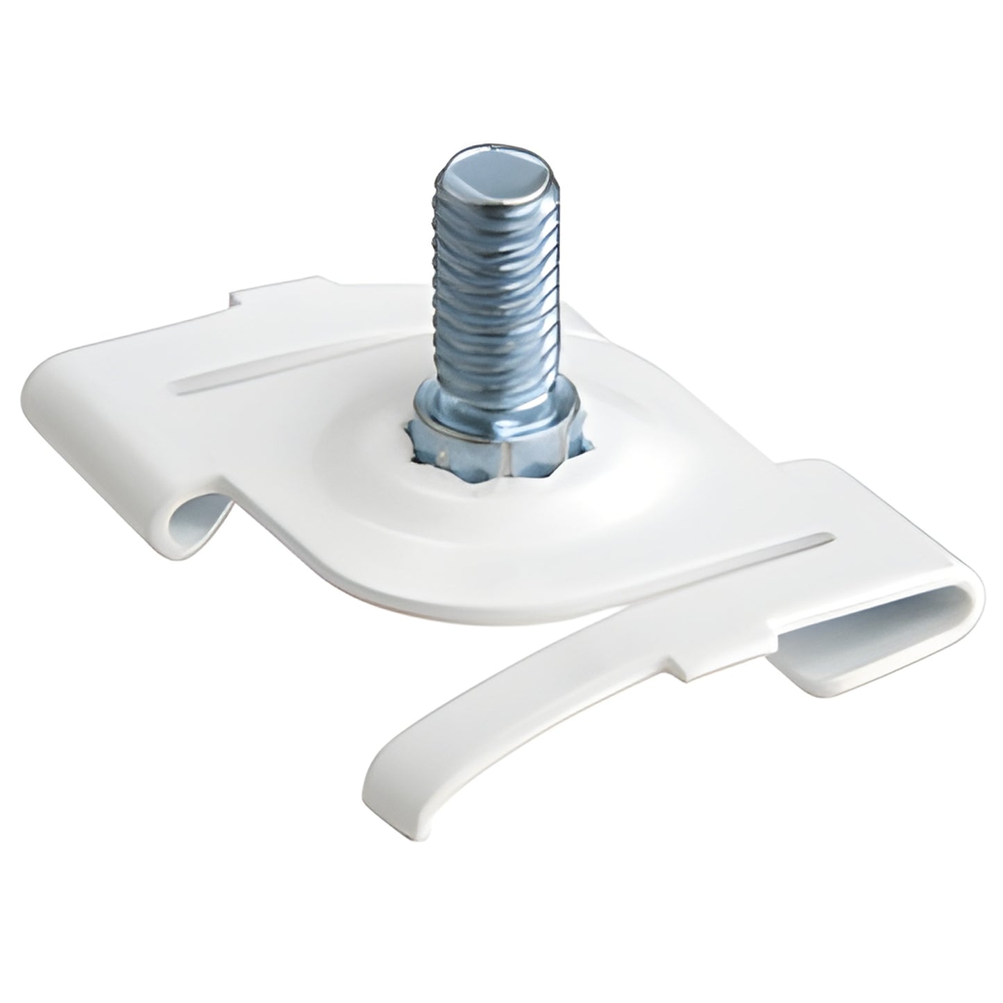 CTC1 ceiling twist clip, satin anodized - white ceiling mount clip with threaded metal stud for CRL rod display system