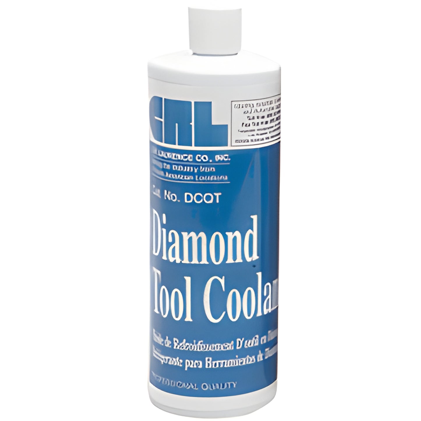 CRL Diamond Tool Coolant Concentrate 8 oz bottle (SKU DTC80Z), blue label, for glass drilling (50:1 mix)